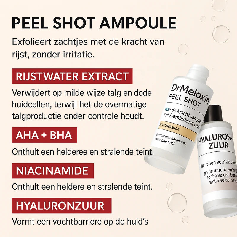 Dr. Melaxin - Rijst Peel Shot Duo glow & textuur | 1 + 1 GRATIS